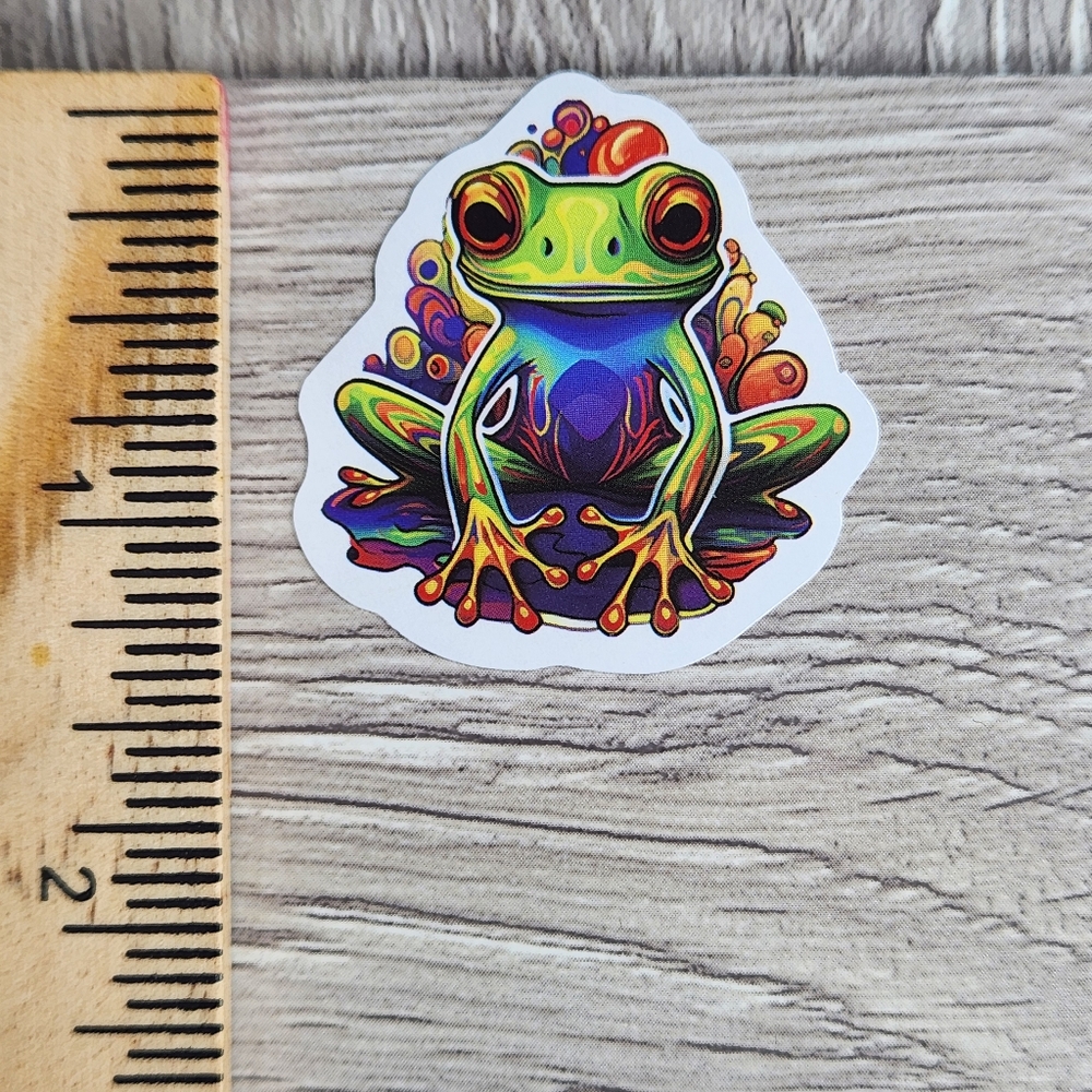 10 for $10 Funky Frog Stickers  Psychedelic Frogs Animal Sticker